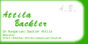 attila backler business card